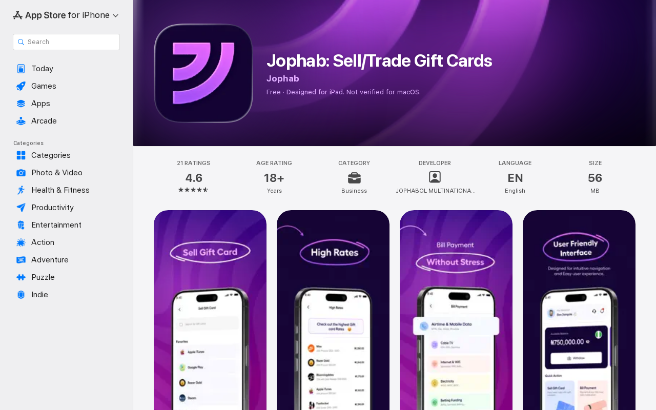 Jophab — iOS preview